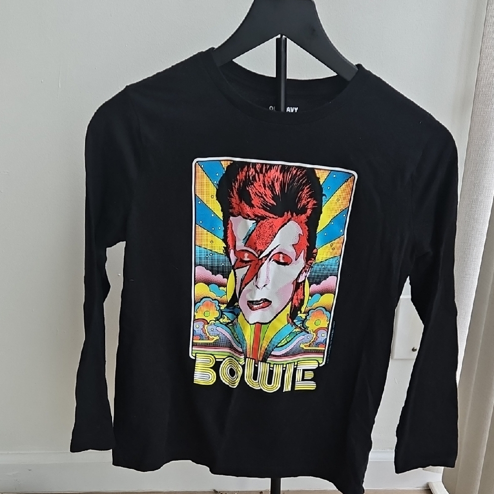 Black Long Sleeve Tee with Colorful Graphic
